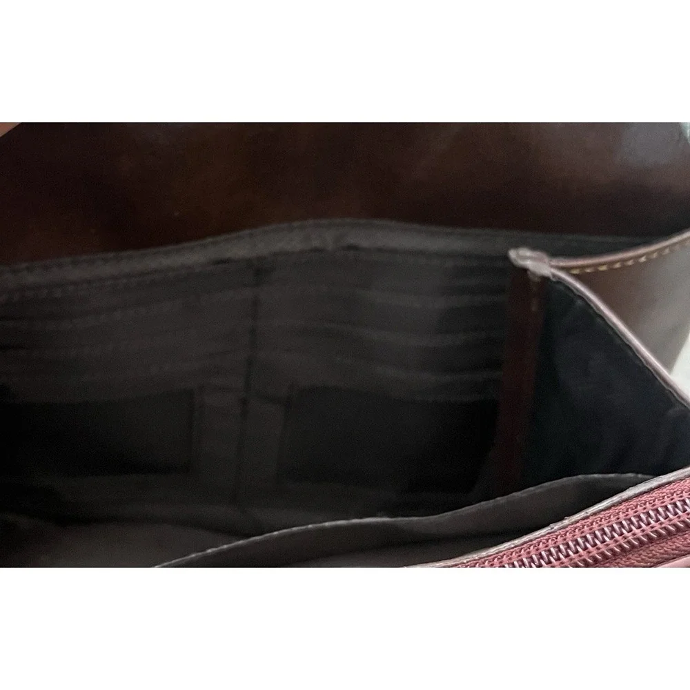 M.C. Marc Chantal Brown Leather‎ Bag Crossbody Purse